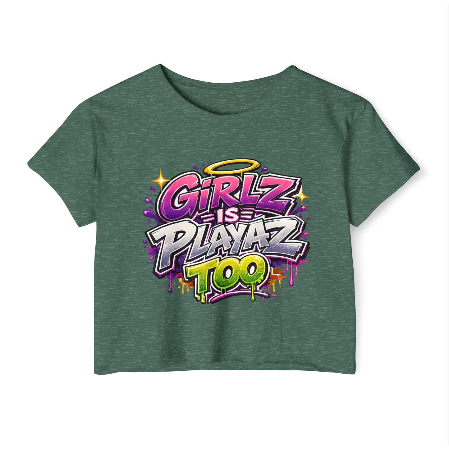 Girlz Is Playaz Too ' Cropped Tee