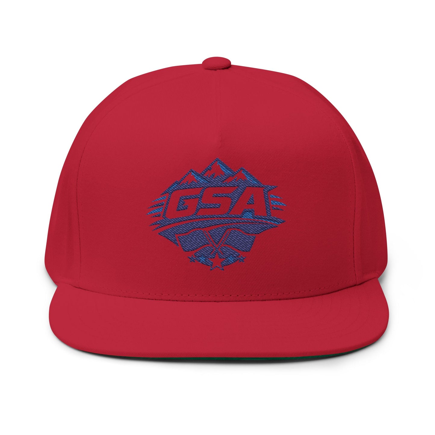 Embroidered Flat Bill Snapback