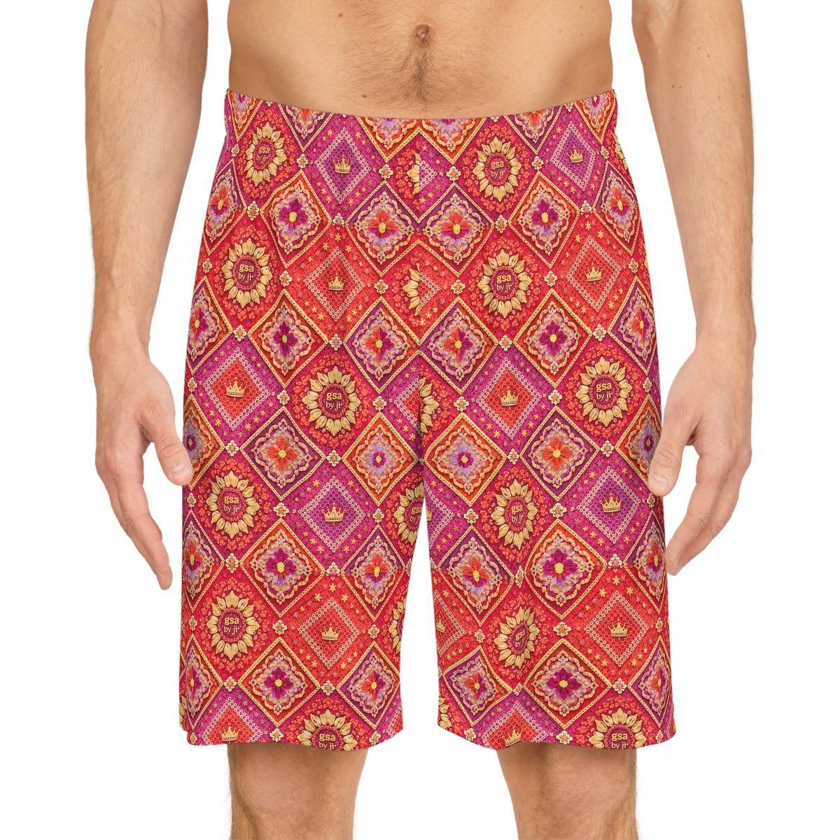 Floral Diamond Print Shorts
