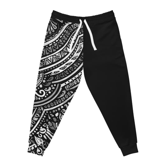 GSA BY JR Black & White Mandala Athletic Joggers