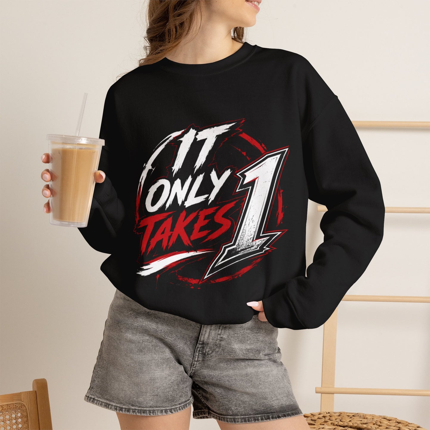 Jay Biv ' It Only Takes 1 Graphic Sweatshirt