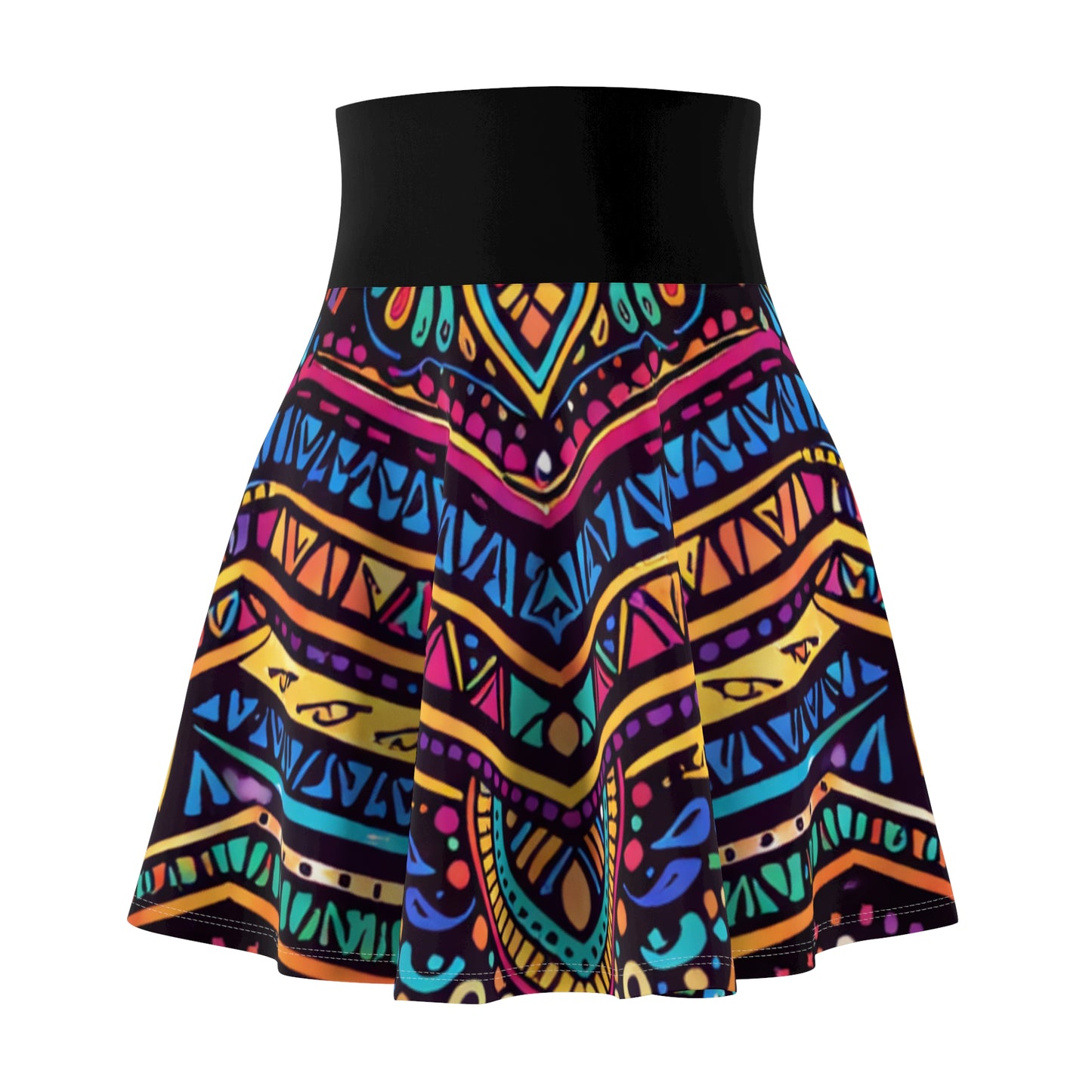 GSA BY JR Boho Rainbow Tribal Skater Skirt