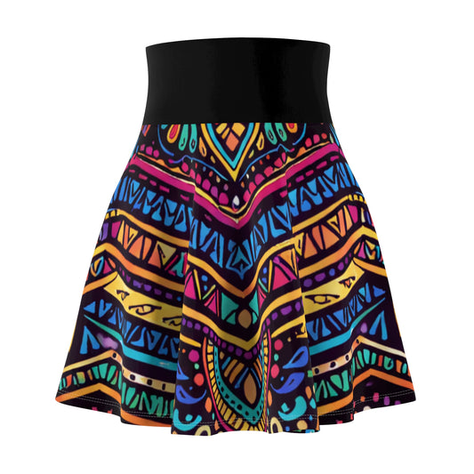 GSA BY JR Boho Rainbow Tribal Skater Skirt