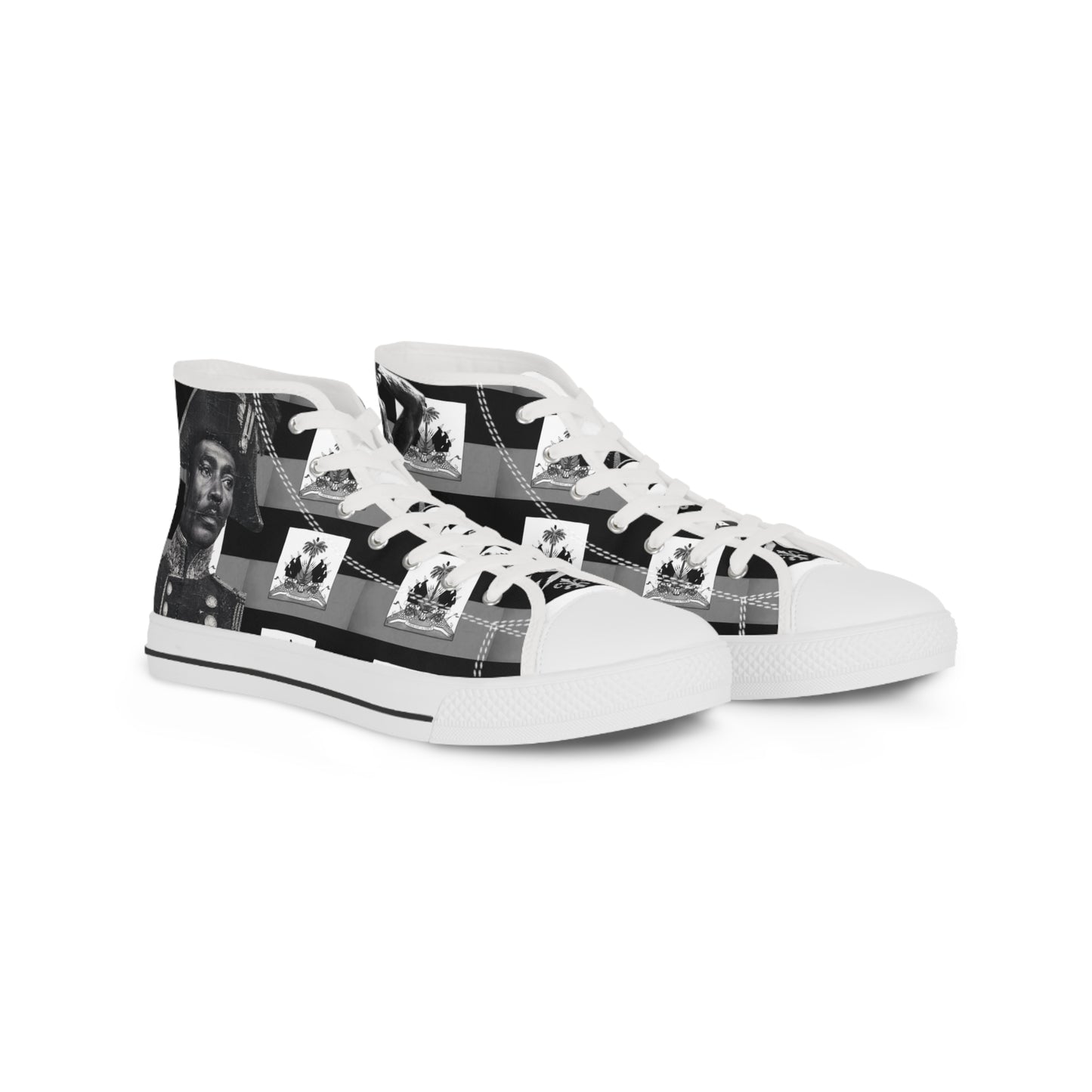 High Top Sneakers — Black & White Photo Collage Design