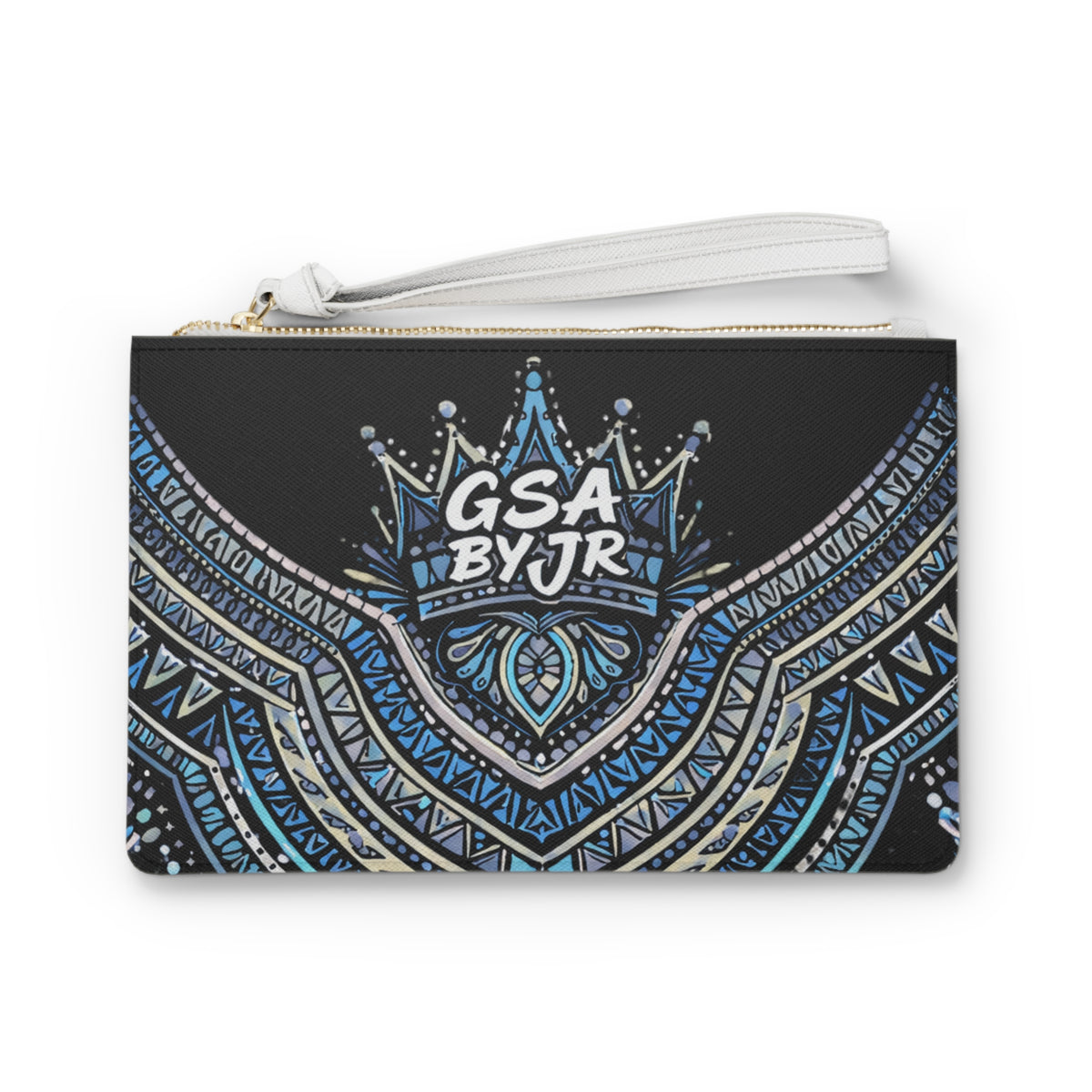 Blue Mandala Wristlet Clutch Bag