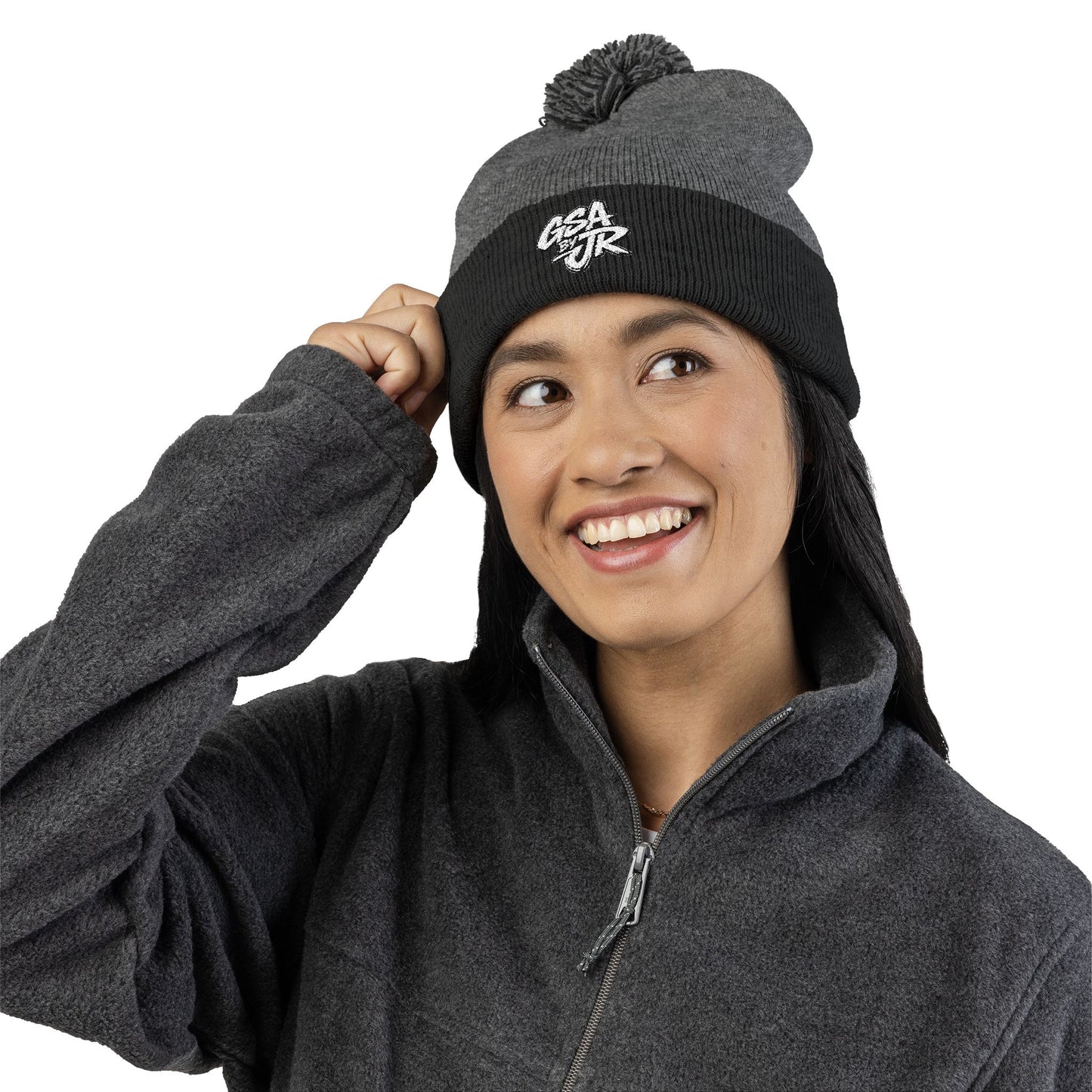 GSA BY JR Embroidered Pom-Pom Beanie