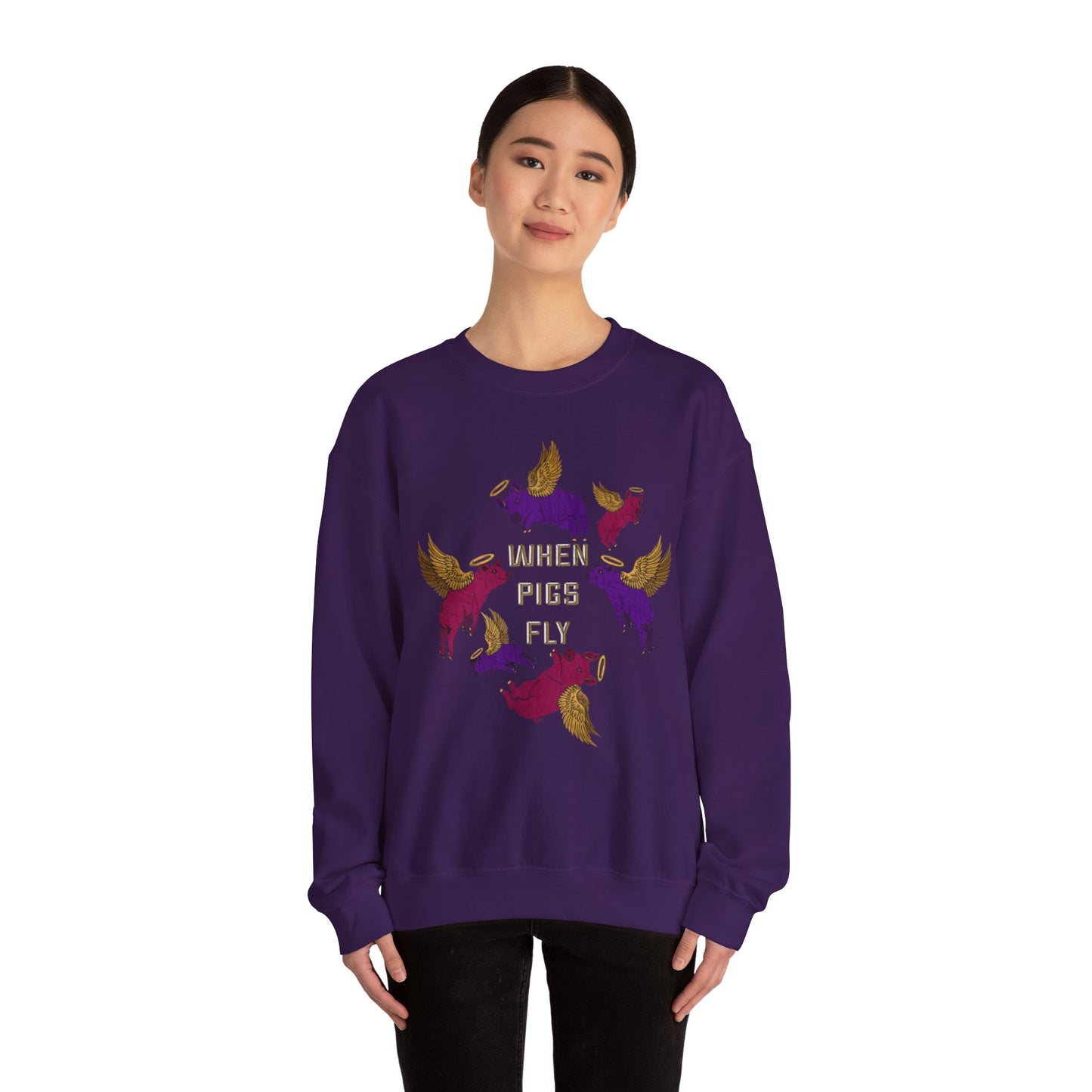 When Pigs Fly Sweatshirt ( Purple/Pink )