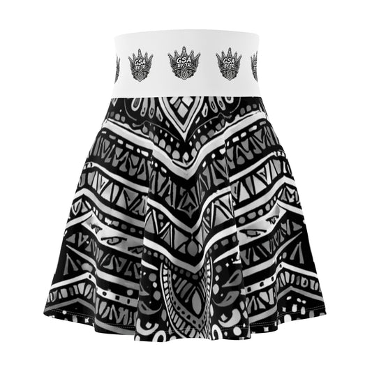 White Boho Skater Skirt