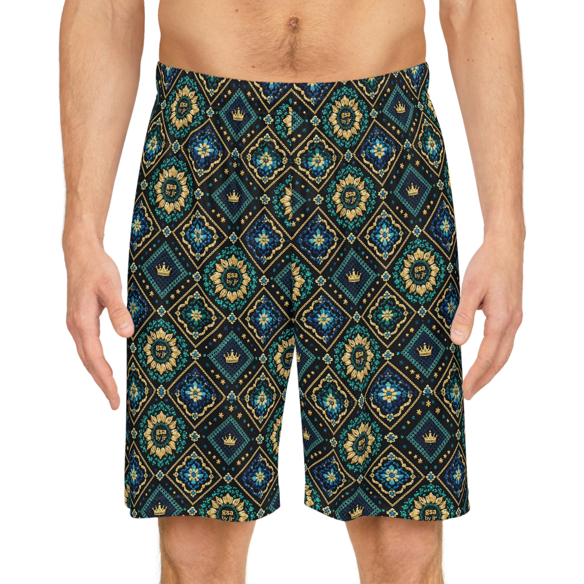 Ornate Crown Mosaic Shorts