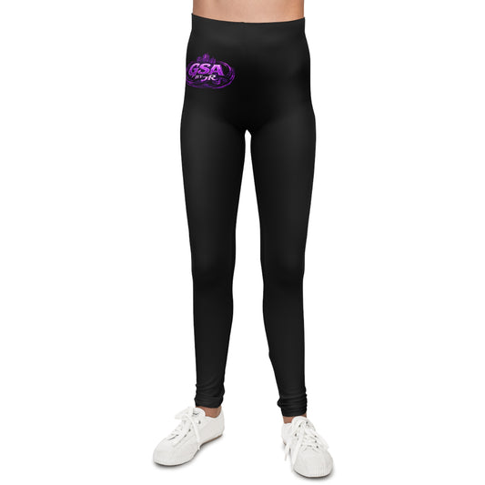 Youth Leggings - Purple/ Black