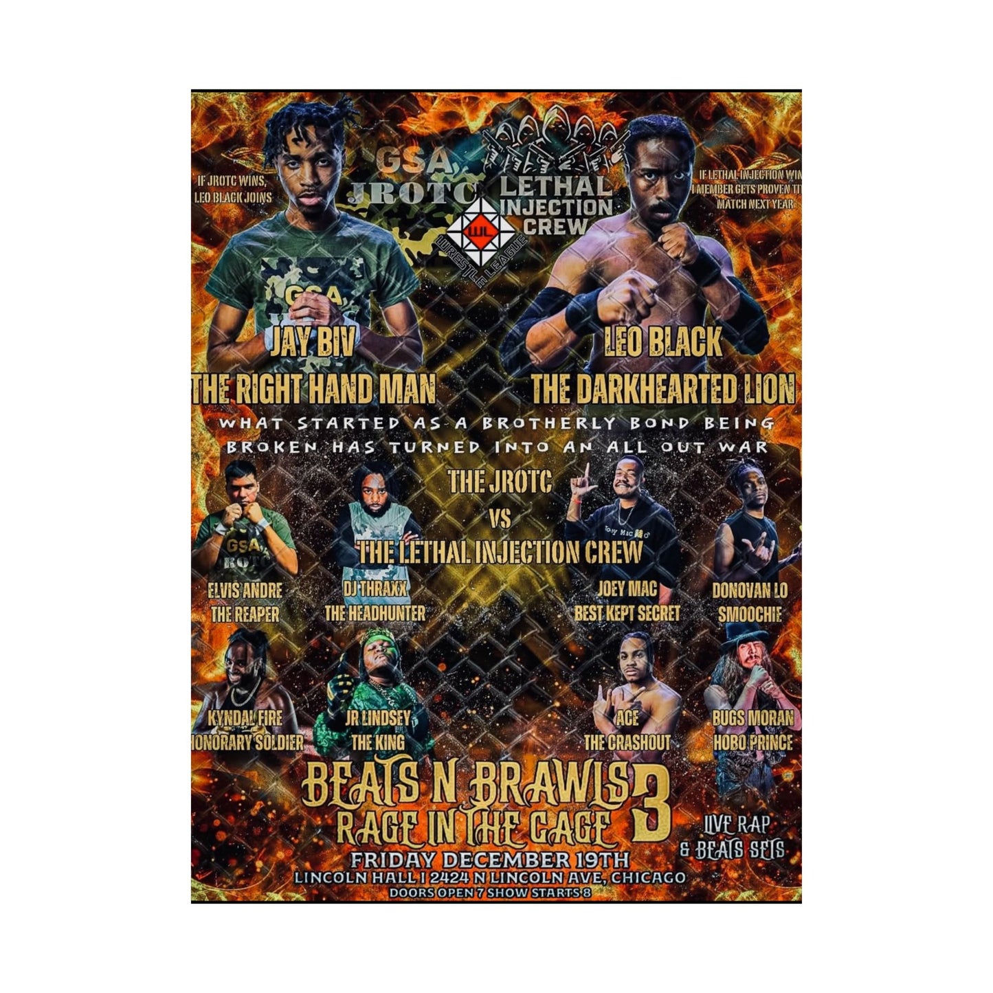 THE JROTC VS LIC POSTER ( Beats & Brawls 3 )