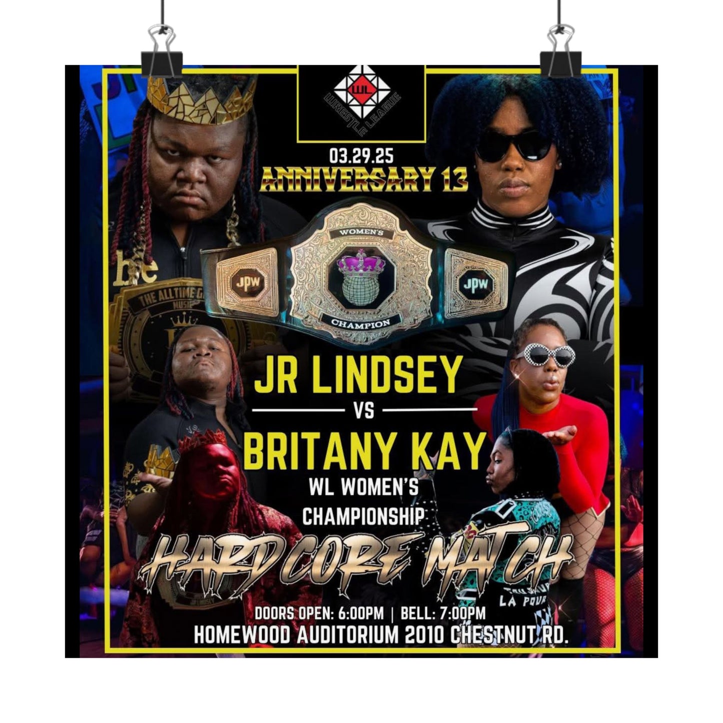 JR LINDSEY VS BRITANY KAY POSTER ( WOMENS CHAMPIONSHIP )