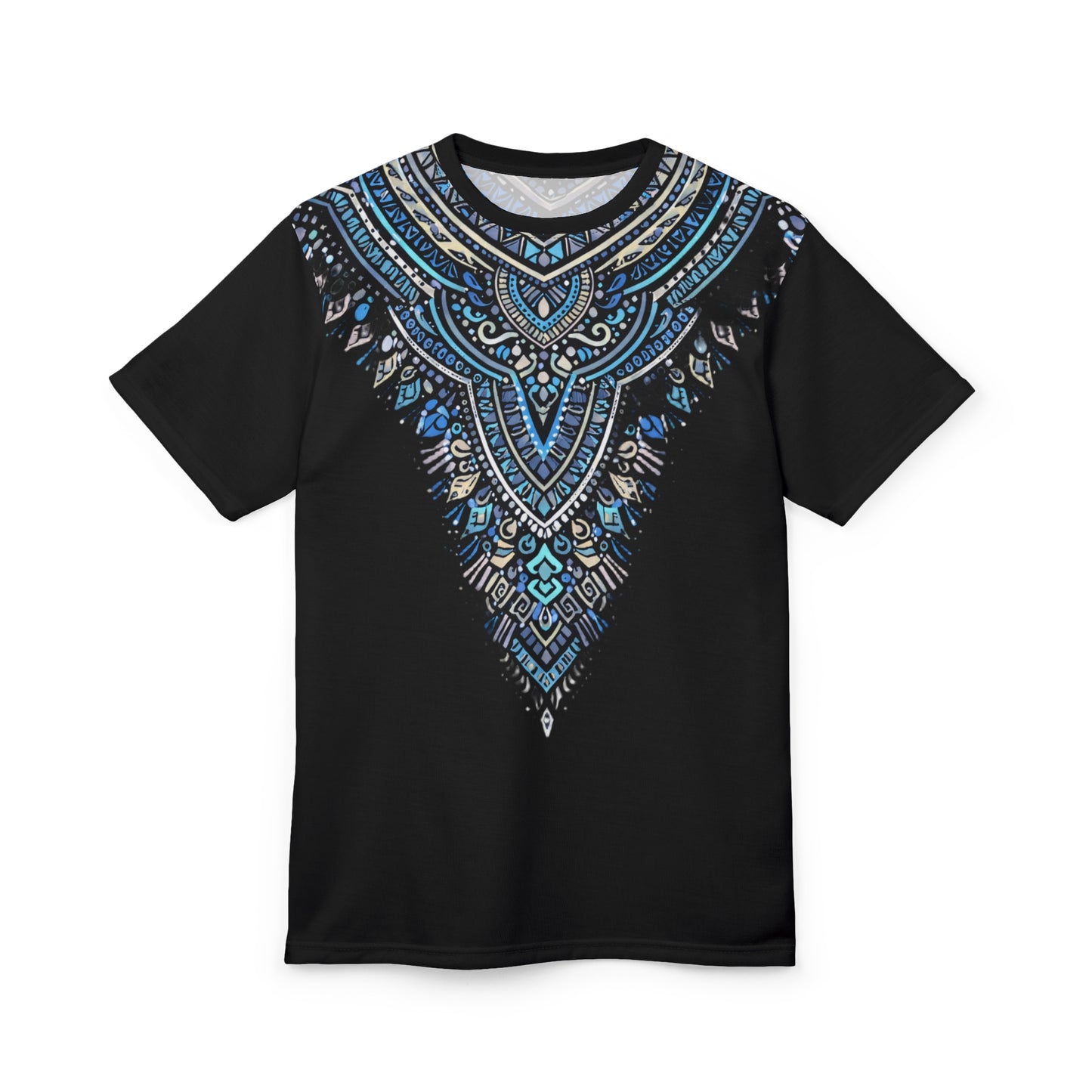 GSA BY JR Blue Mandala V-Neck Graphic Tee