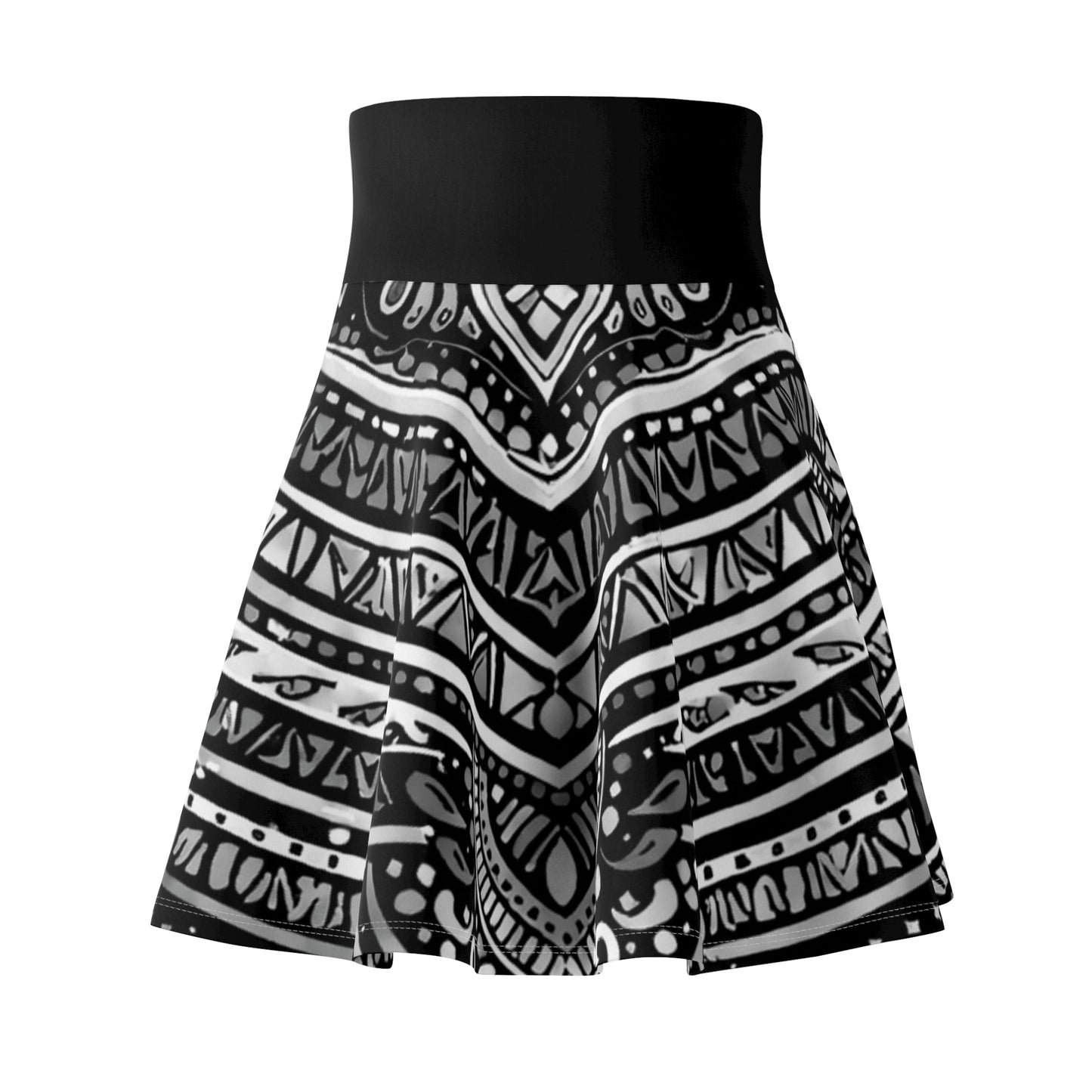 GSA BY JR Black & White Boho Tribal Skater Skirt