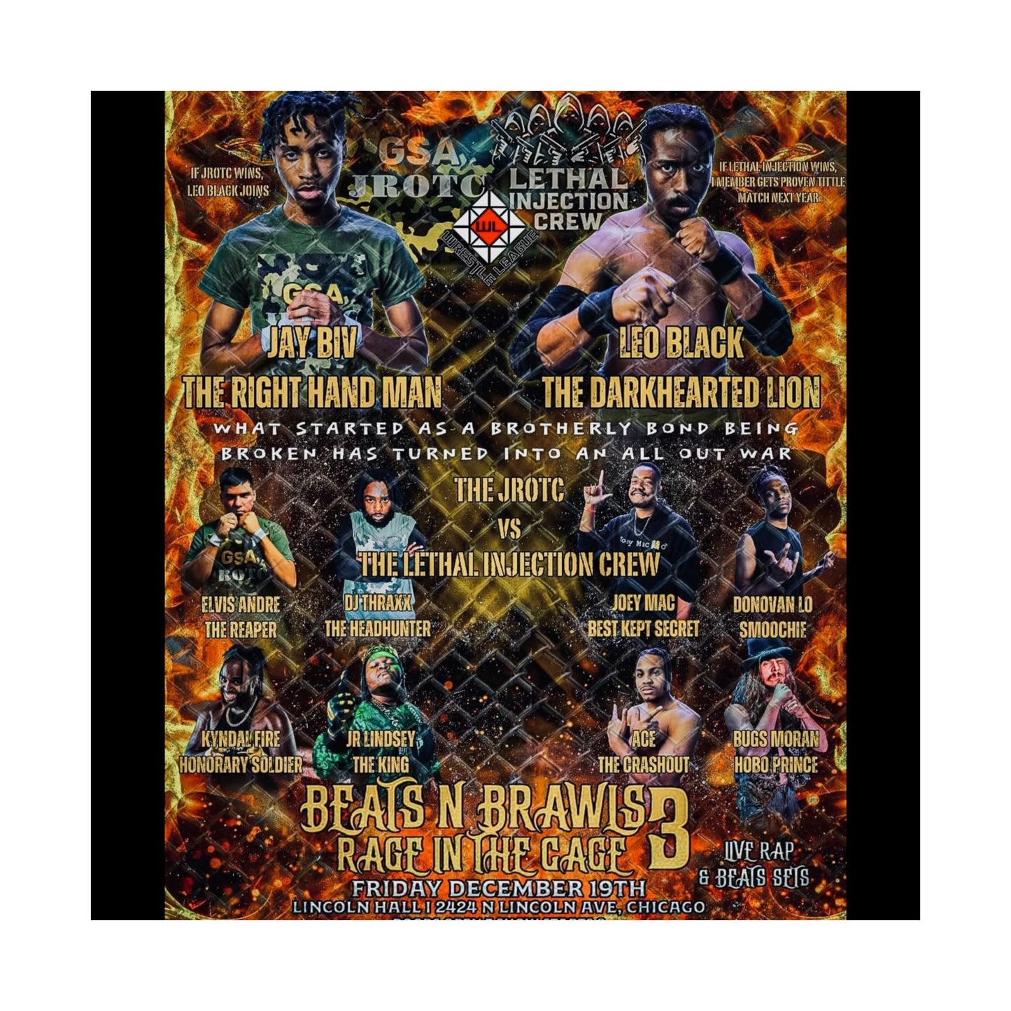 THE JROTC VS LIC POSTER ( Beats & Brawls 3 )