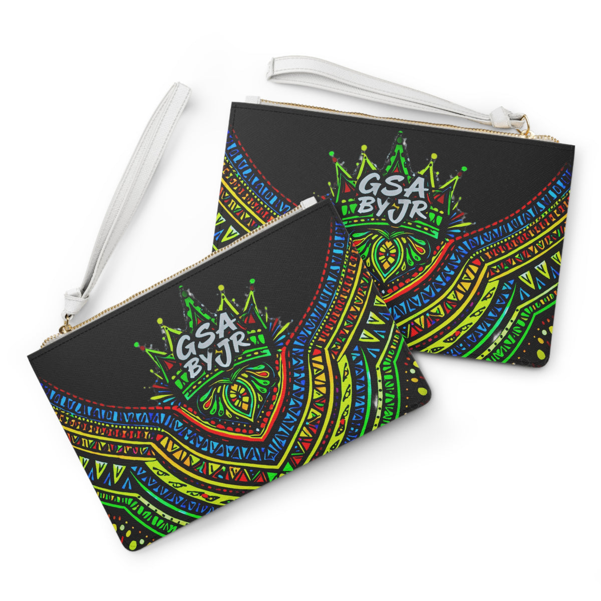 Tribal Neon Mandala Clutch Bag