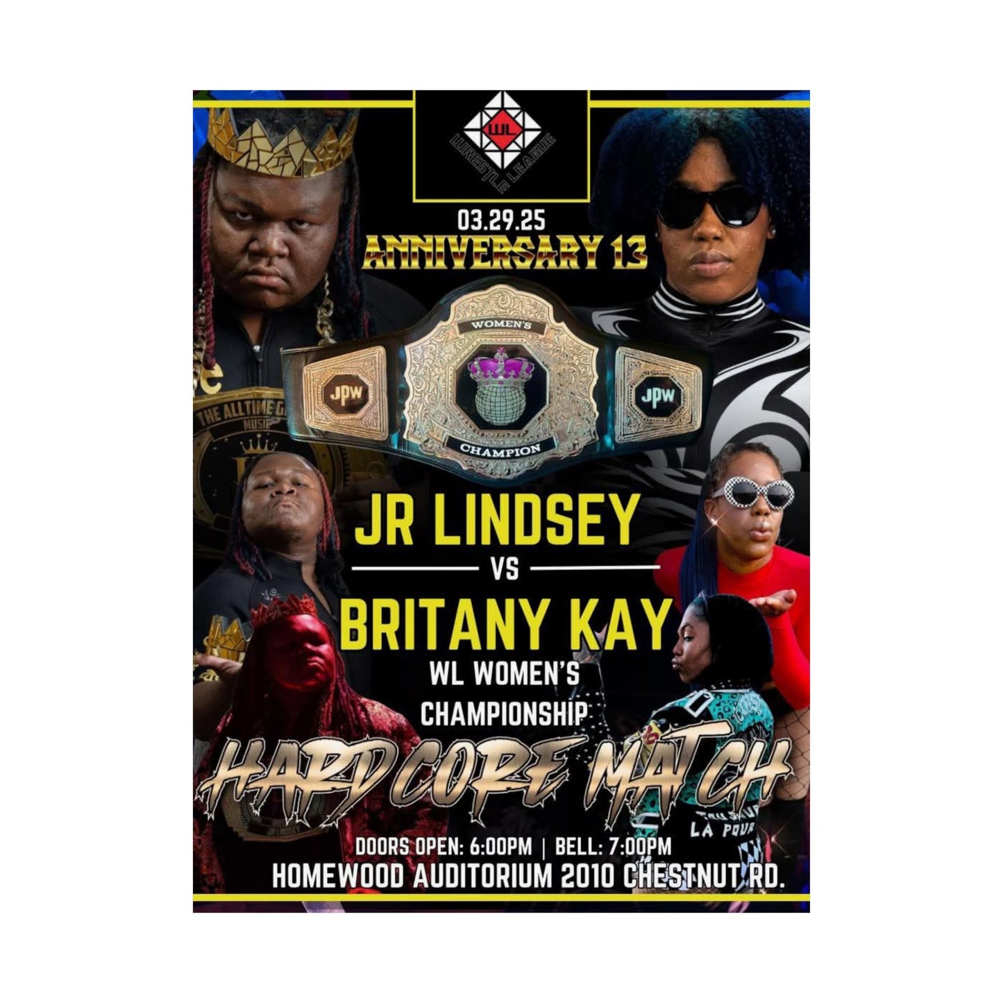 JR LINDSEY VS BRITANY KAY POSTER ( WOMENS CHAMPIONSHIP )