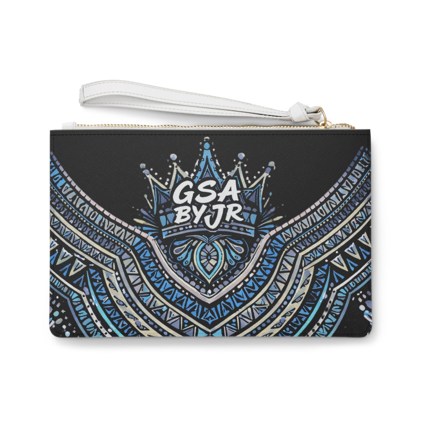 GSA BY JR Blue Mandala Crown Wristlet Clutch Bag
