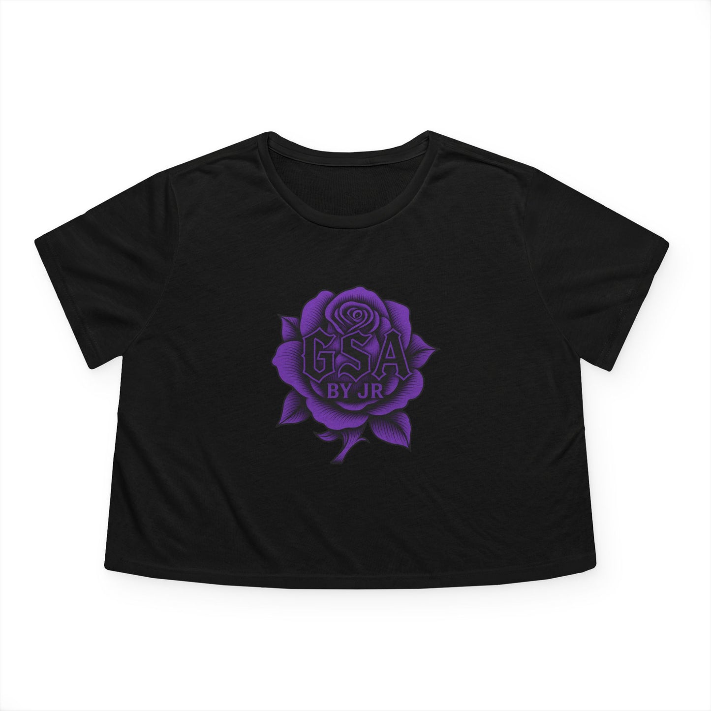 GSA BY JR Women's Cropped Tee - Black/ Purple