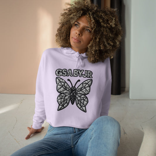 Butterfly Graphic Crop Hoodie