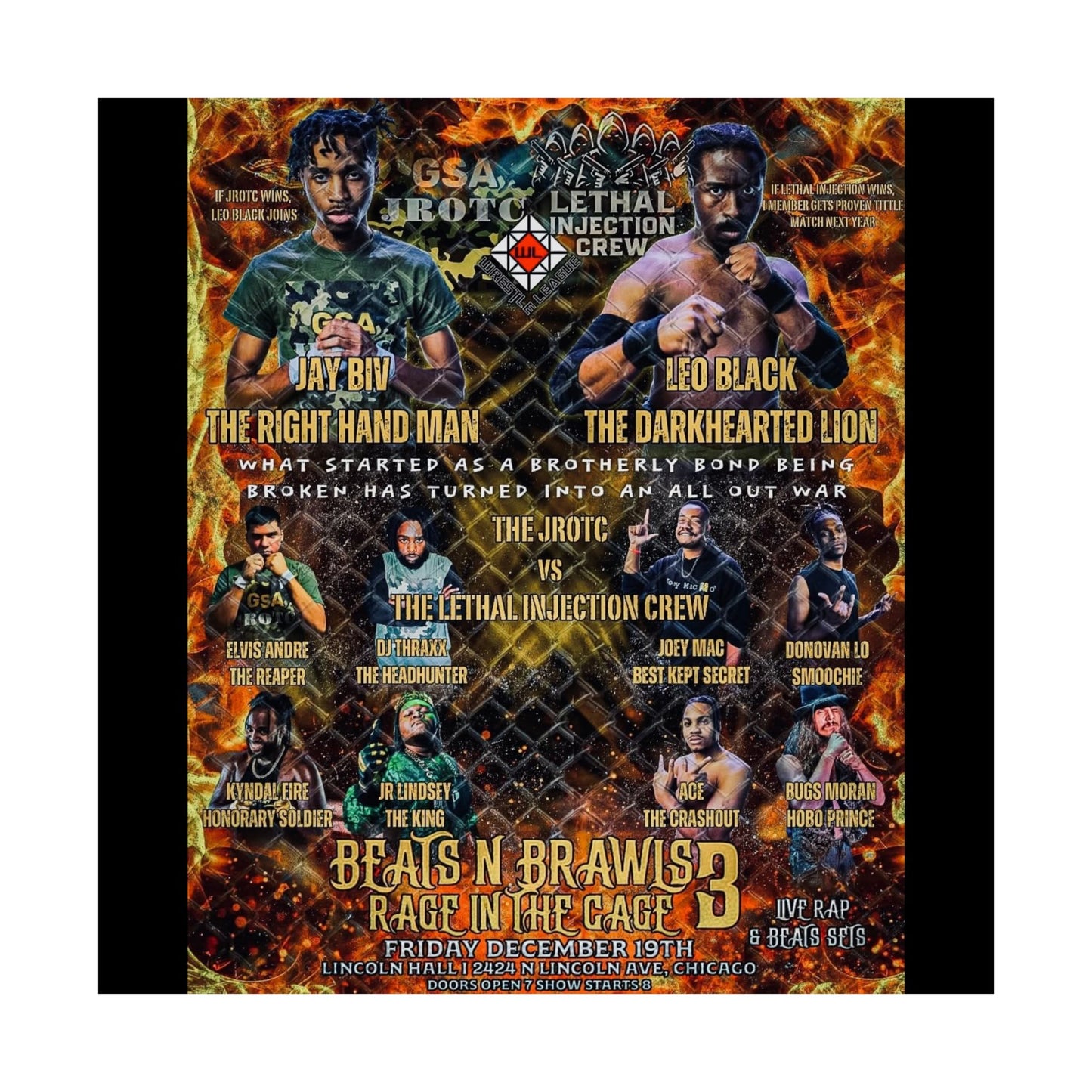 THE JROTC VS LIC POSTER ( Beats & Brawls 3 )