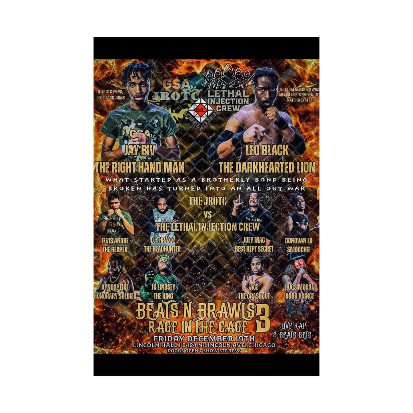 THE JROTC VS LIC POSTER ( Beats & Brawls 3 )