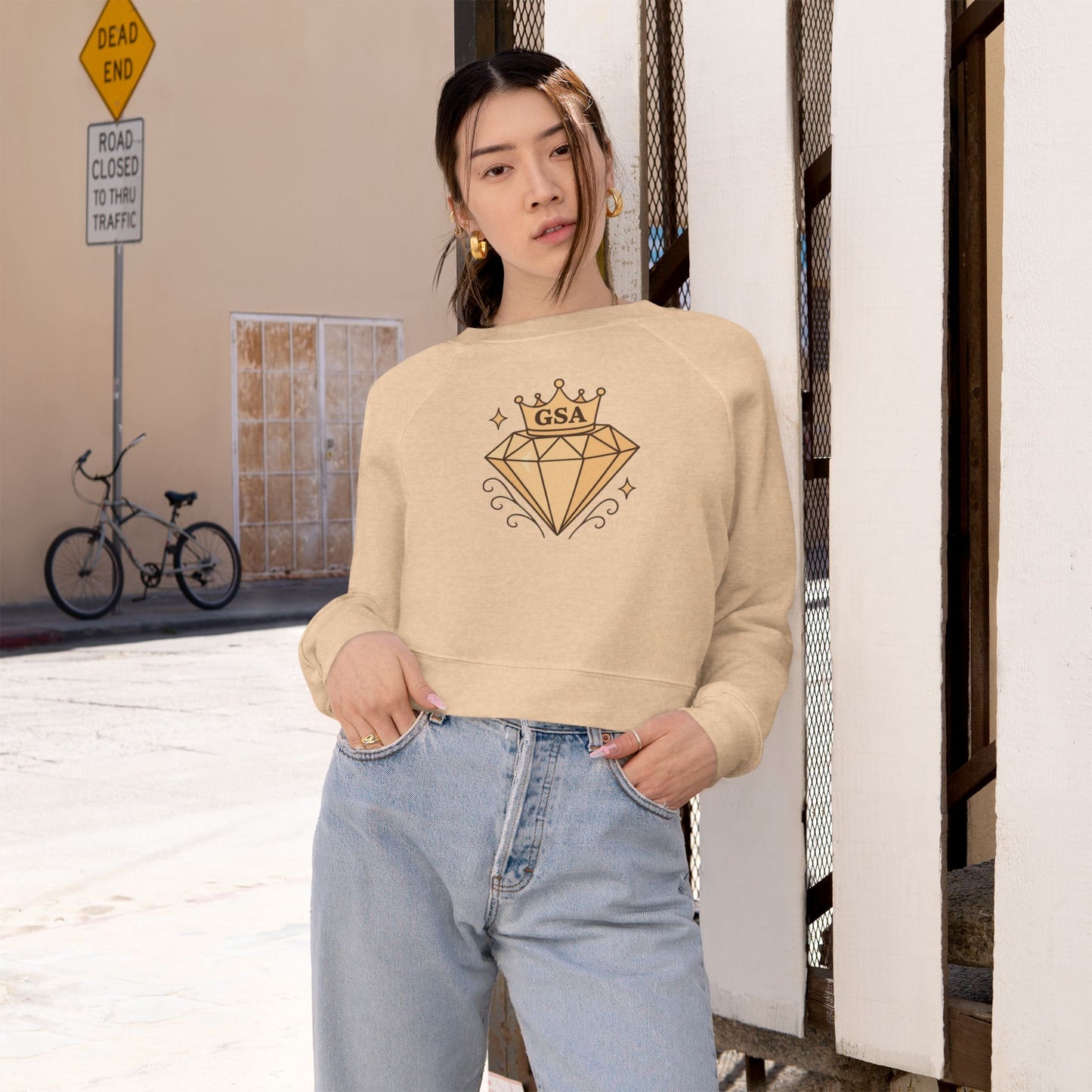 Sandy Gold Cropped Sweatshirt