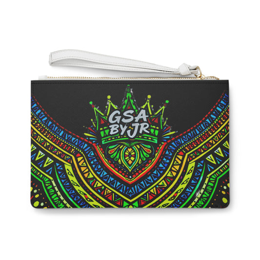 Tribal Neon Mandala Clutch Bag