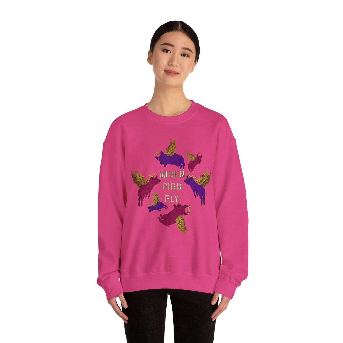 When Pigs Fly Sweatshirt ( Purple/Pink )