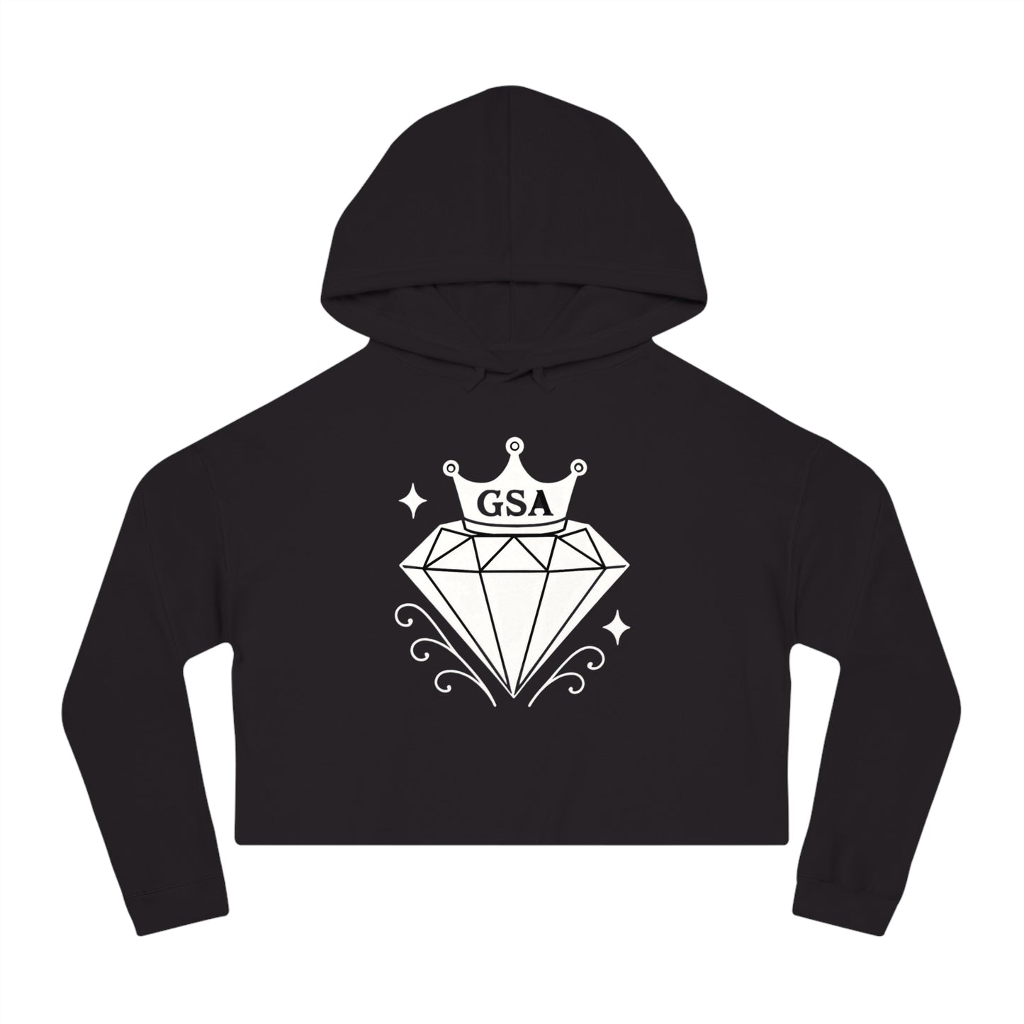 GSA BY JR Women's Cropped Hoodie - Black/ White