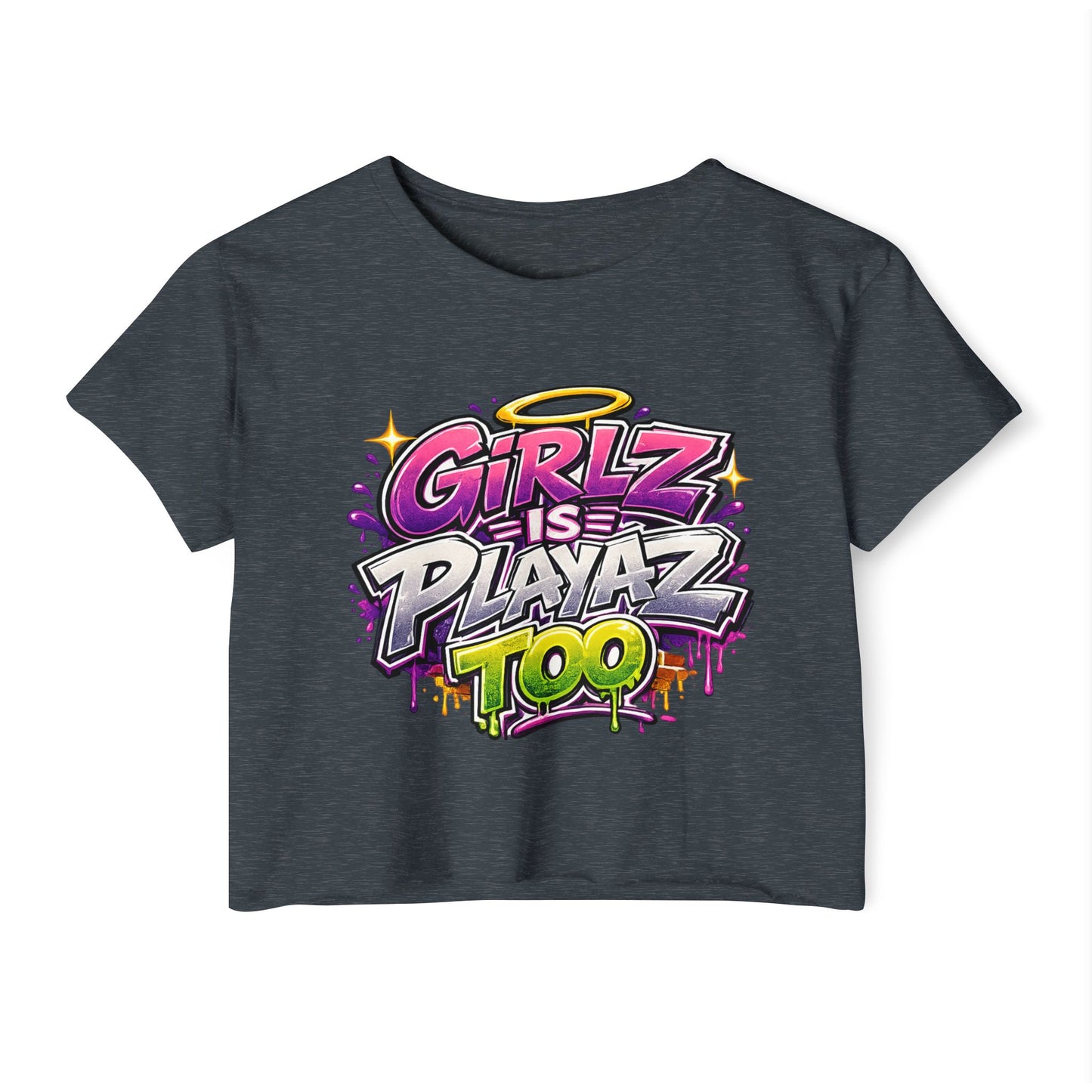 Girlz Is Playaz Too ' Cropped Tee