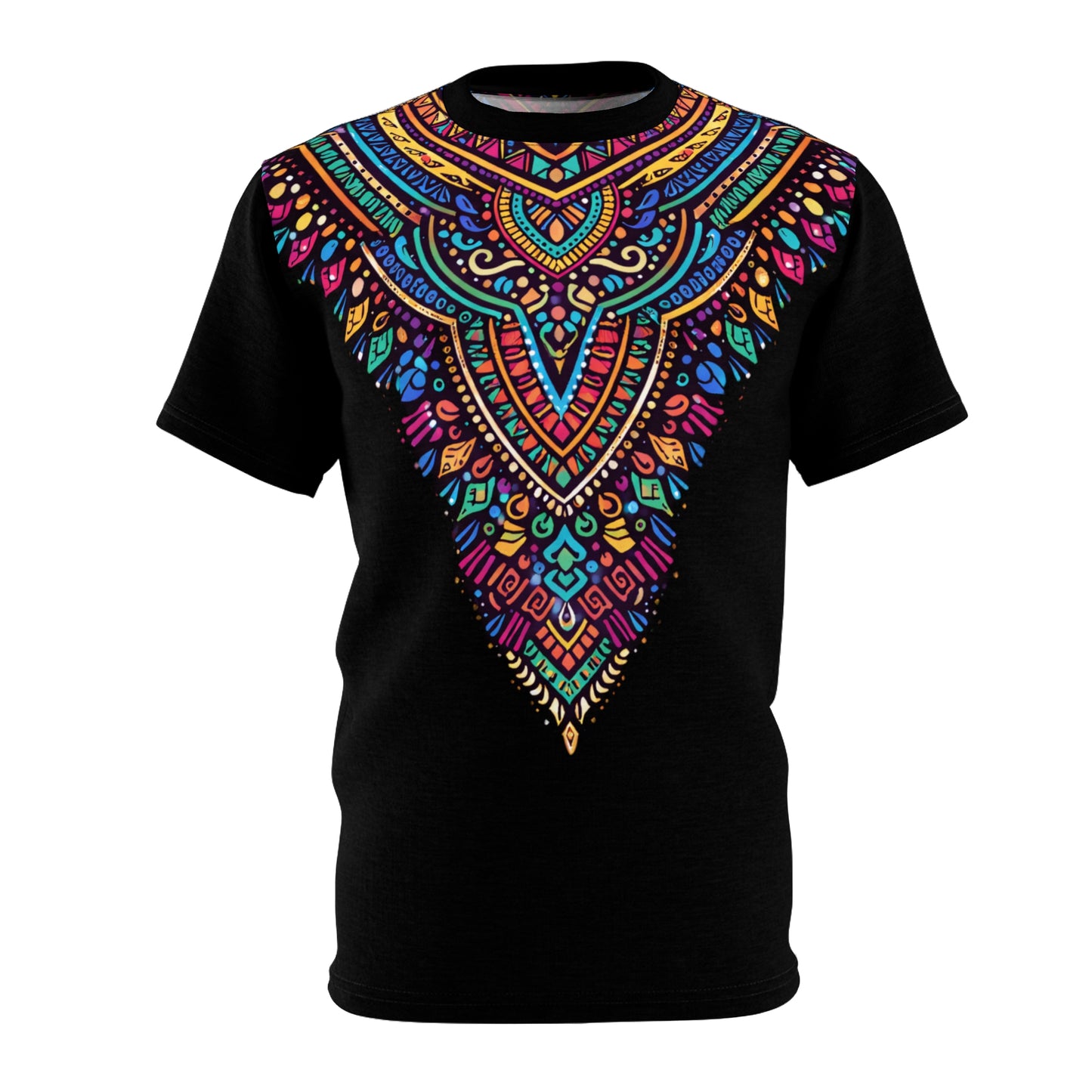 GSA BY JR Black Tribal Mandala V-Neck Tee