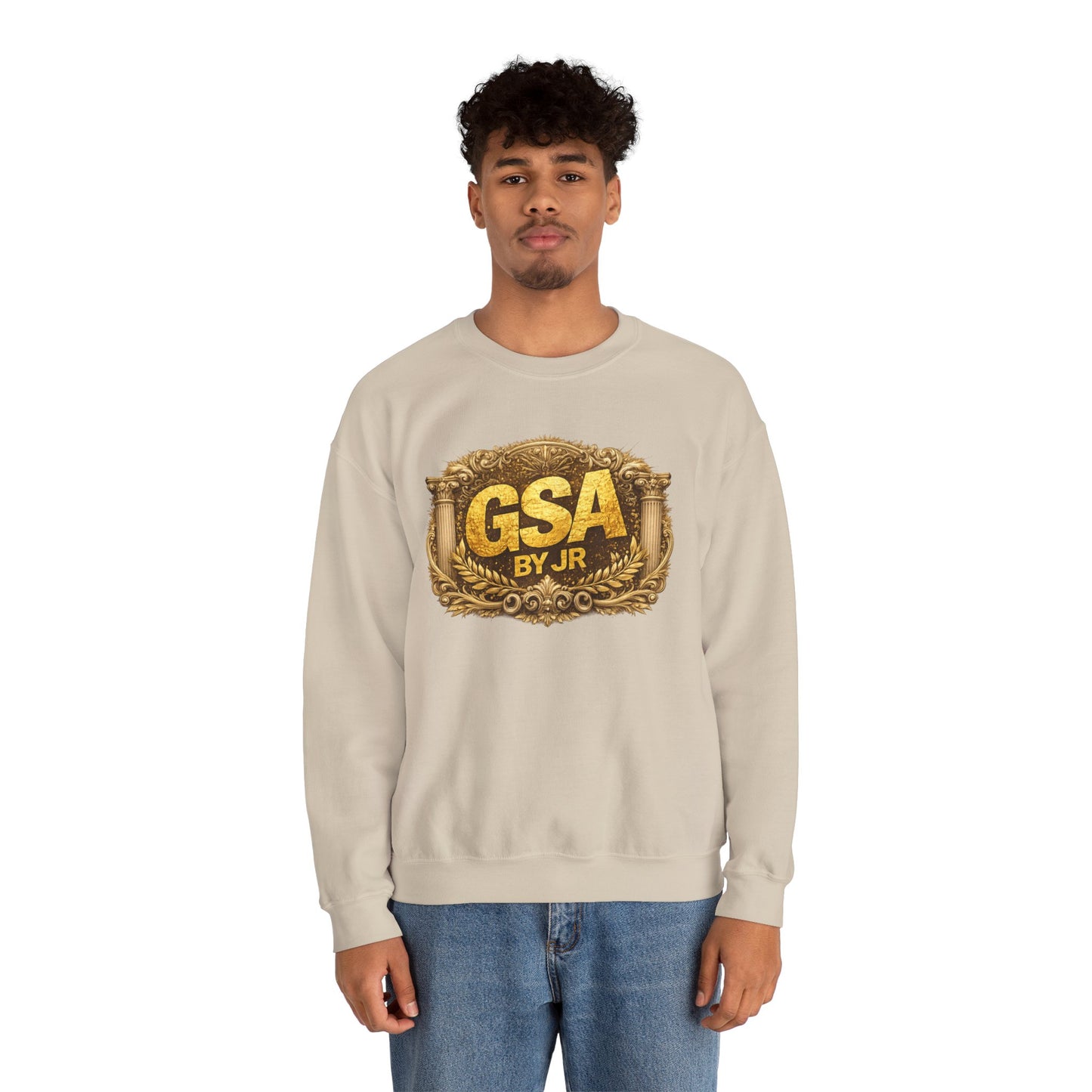 GSA BY JR Vintage Gold Emblem Crewneck Sweatshirt