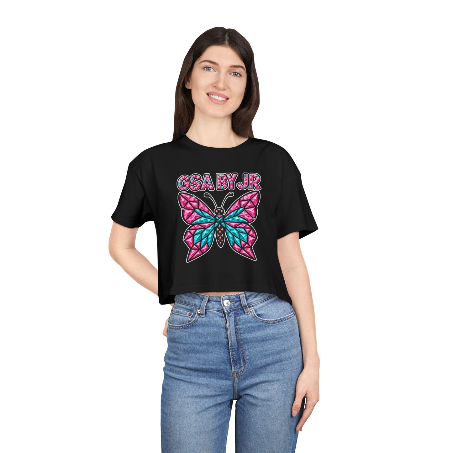 Butterfly Graphic Crop Tee