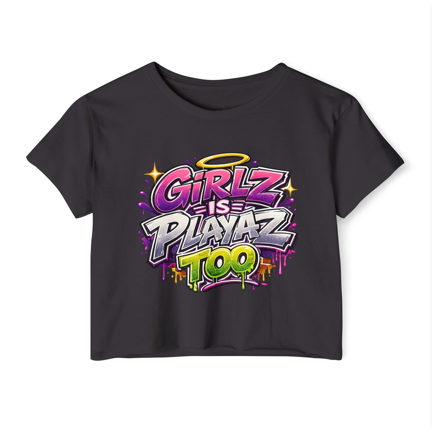 Girlz Is Playaz Too ' Cropped Tee